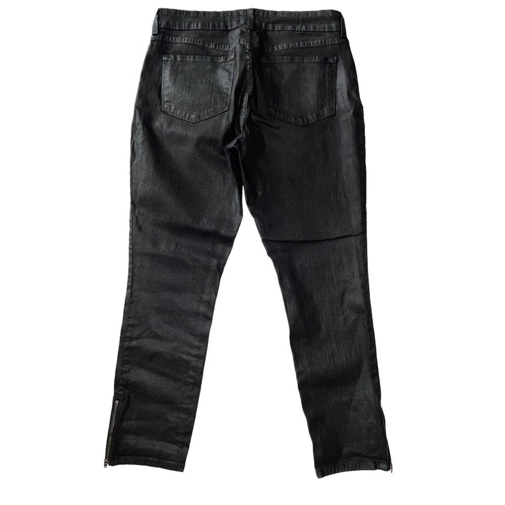NYDJ‎ Jeans Womens Size 10 Black Shiny Shimmery Finish Skinny Denim USA